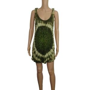 Gypsy Rose Women's Tie Die Hippie Boho Dress Top Cut Tied Shoulder Straps Summer